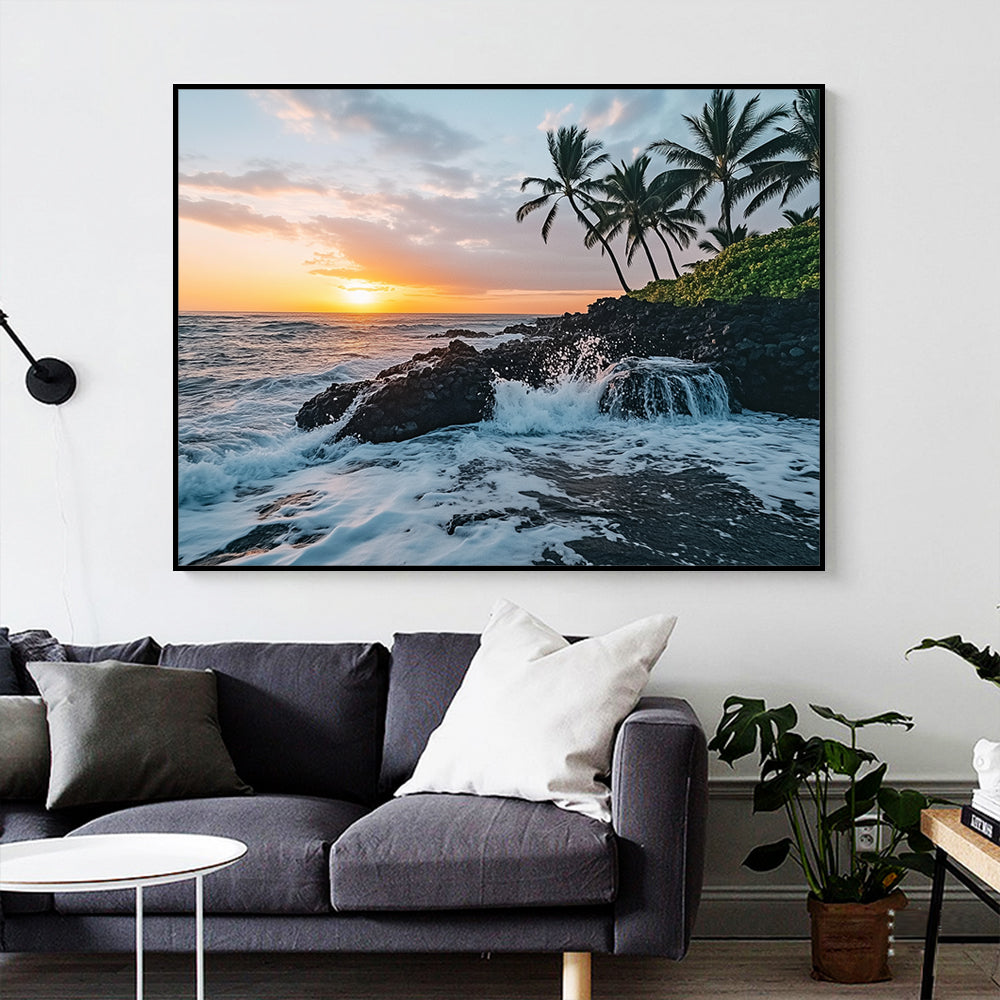 Tropical Sunset Serenity Canvas Wall Art