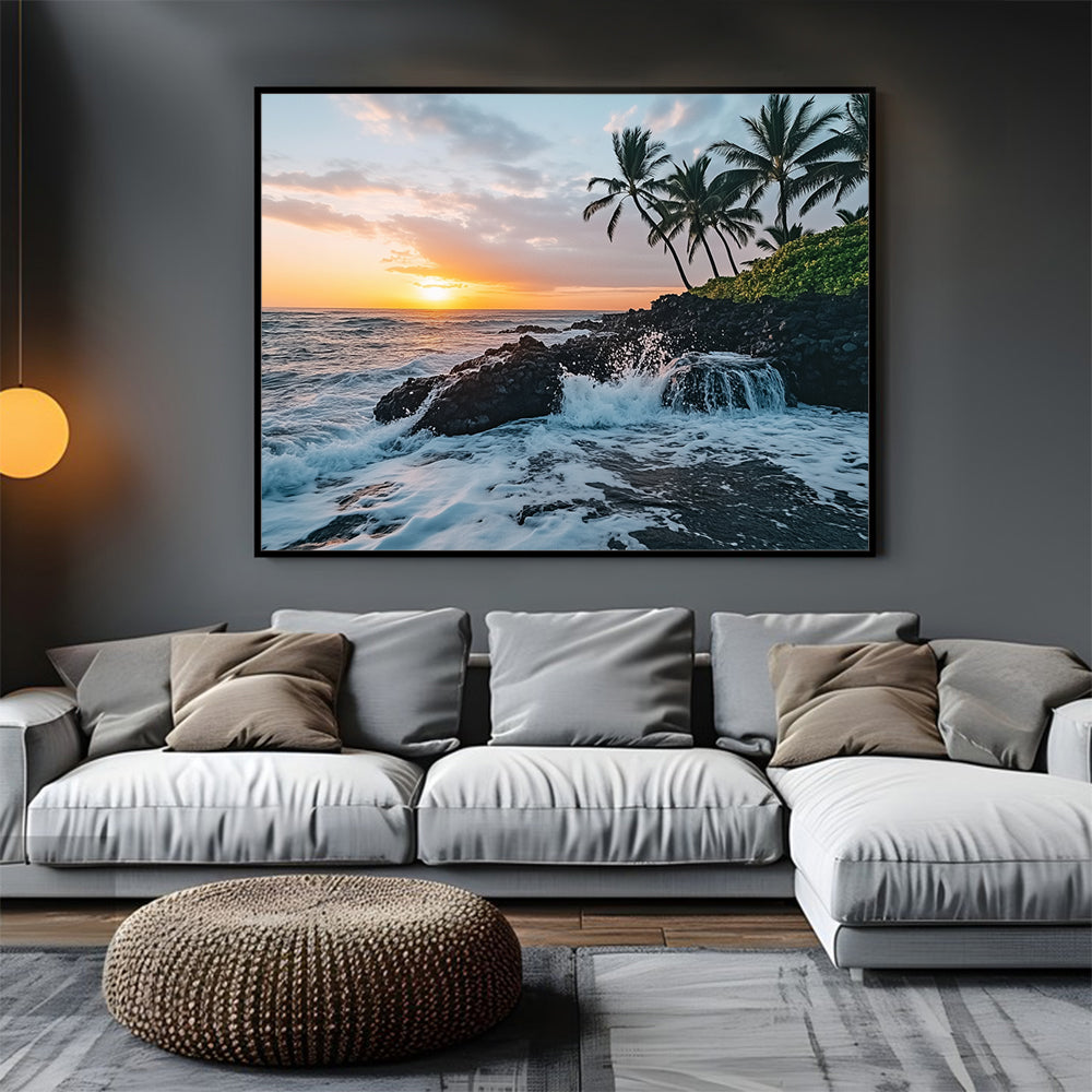 Tropical Sunset Serenity Canvas Wall Art
