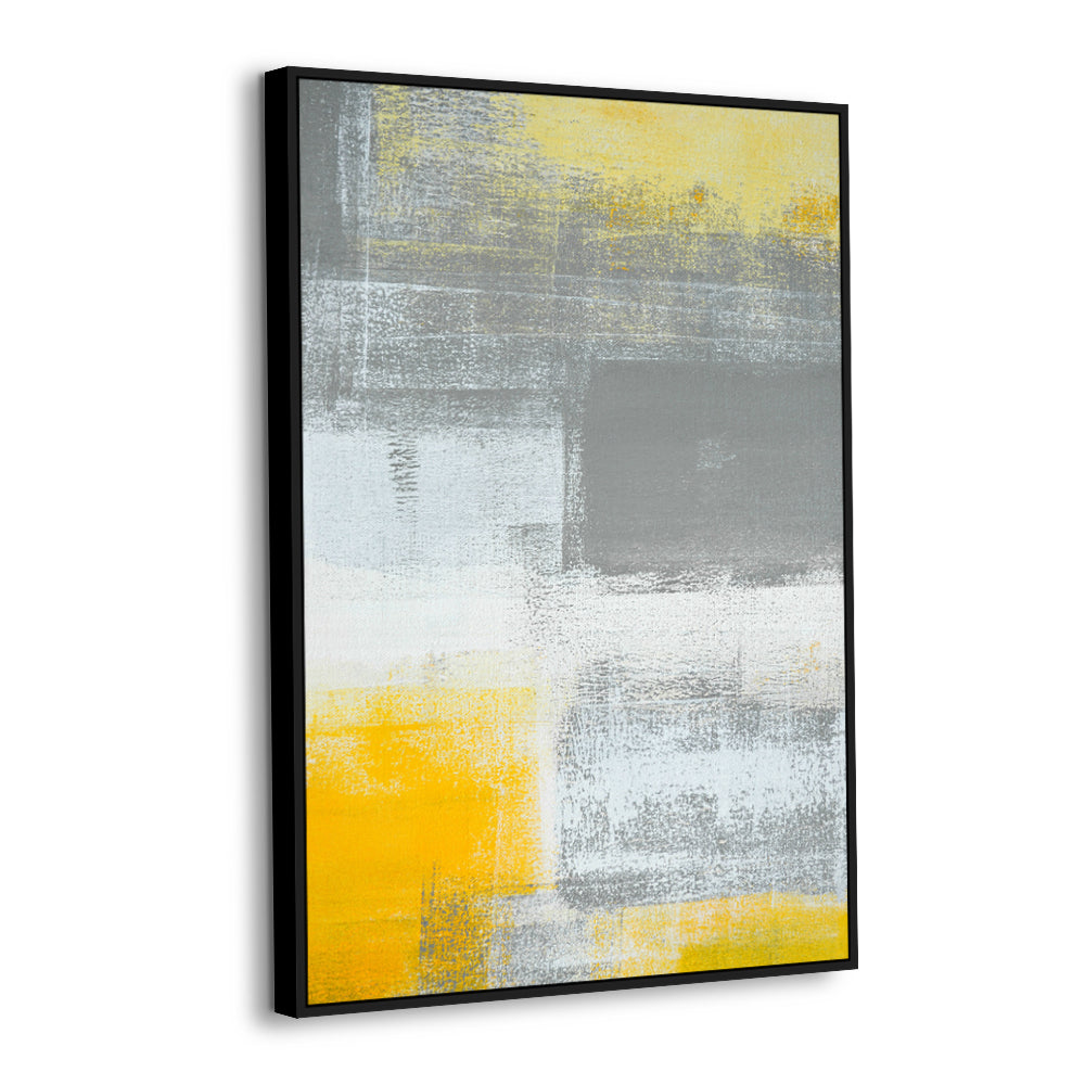Modern Abstract Yellow & Gray Canvas Wall Art