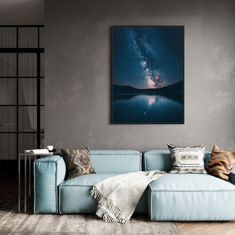 Cosmic Reflections Milky Way Canvas Wall Art