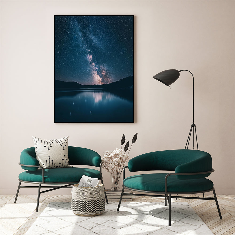 Cosmic Reflections Milky Way Canvas Wall Art