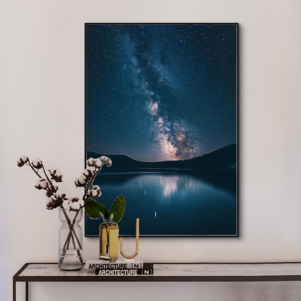 Cosmic Reflections Milky Way Canvas Wall Art