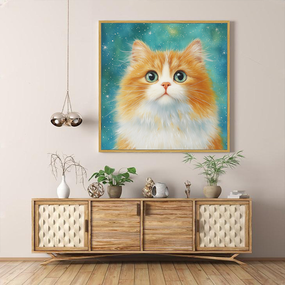 Ethereal Feline Gaze Canvas Wall Art