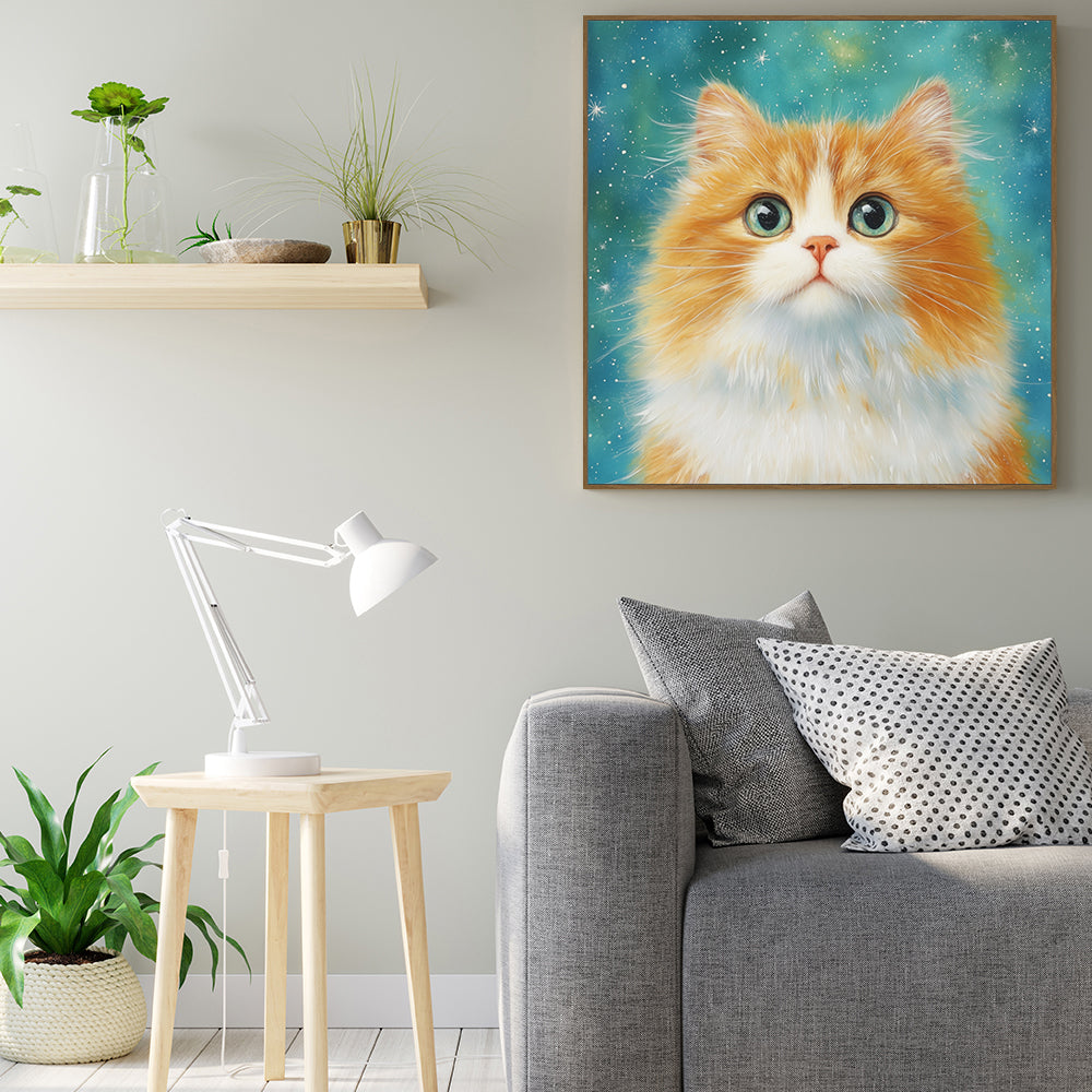 Ethereal Feline Gaze Canvas Wall Art