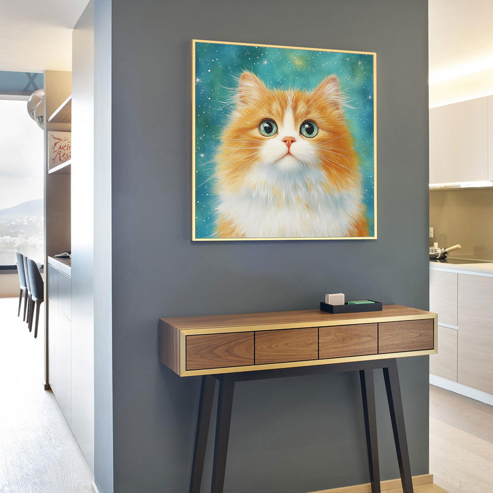 Ethereal Feline Gaze Canvas Wall Art