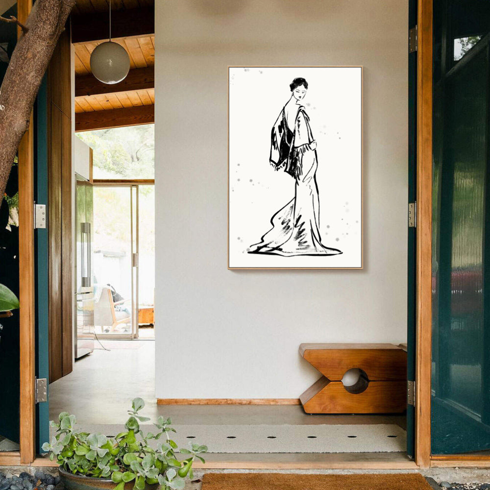 Elegant Fashion Sketch Canvas Wall Art