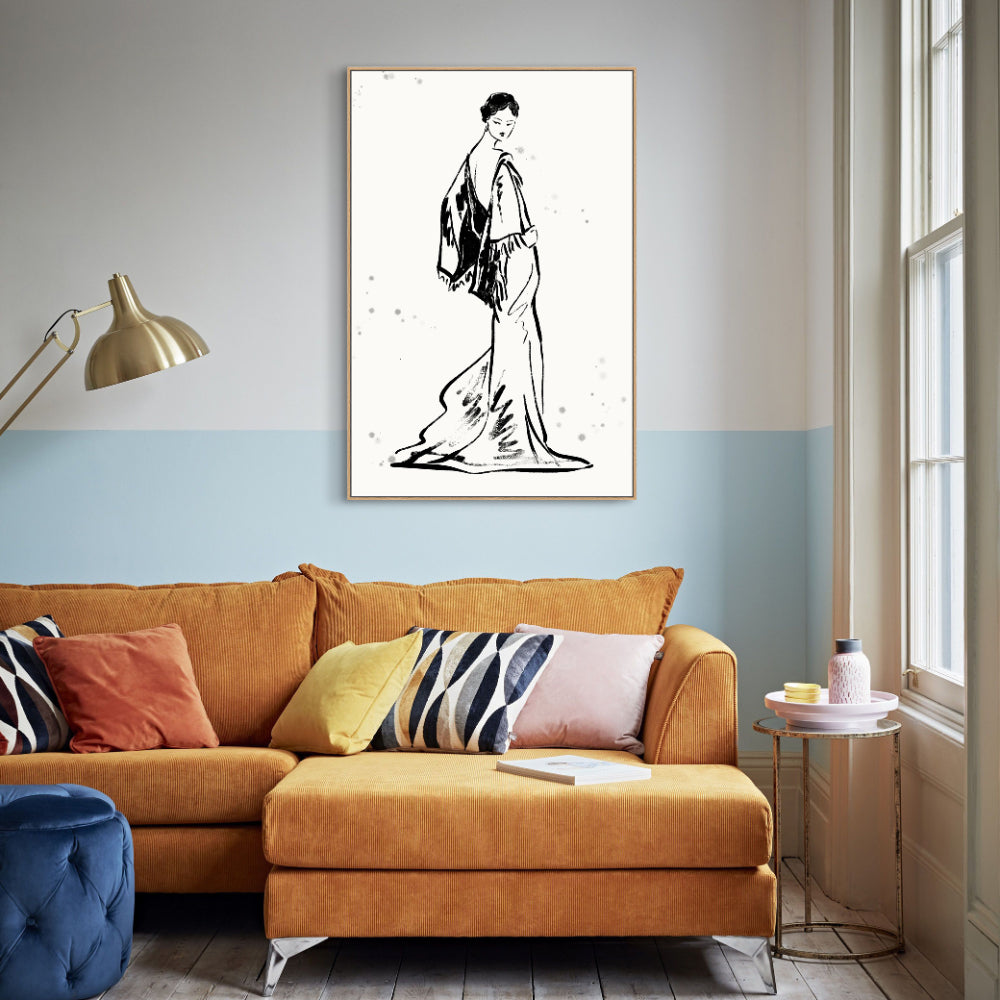 Elegant Fashion Sketch Canvas Wall Art