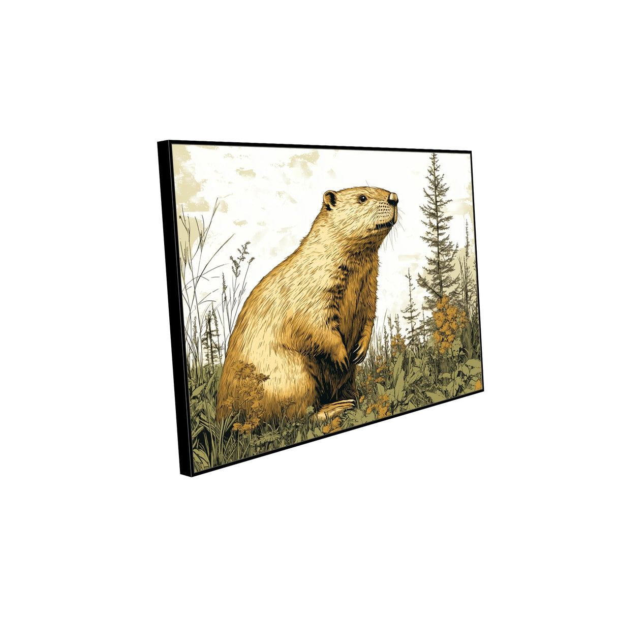 "Groundhog in Nature" Canvas Wall Art