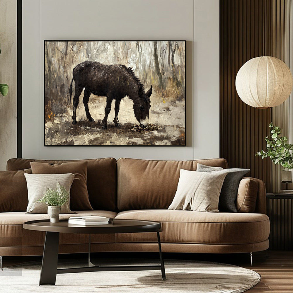 Rustic Donkey Canvas Wall Art