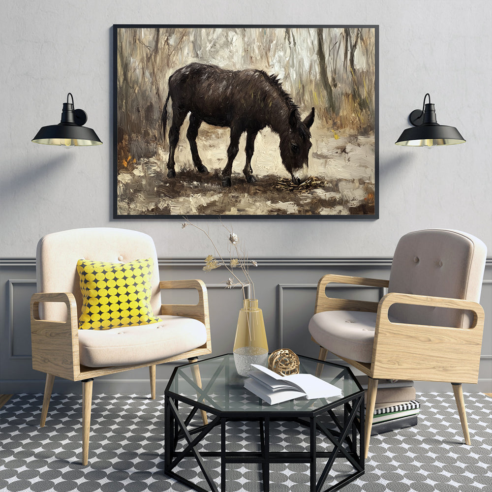 Rustic Donkey Canvas Wall Art