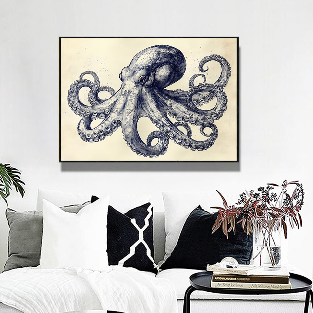 "Nautical Octopus" Canvas Wall Art