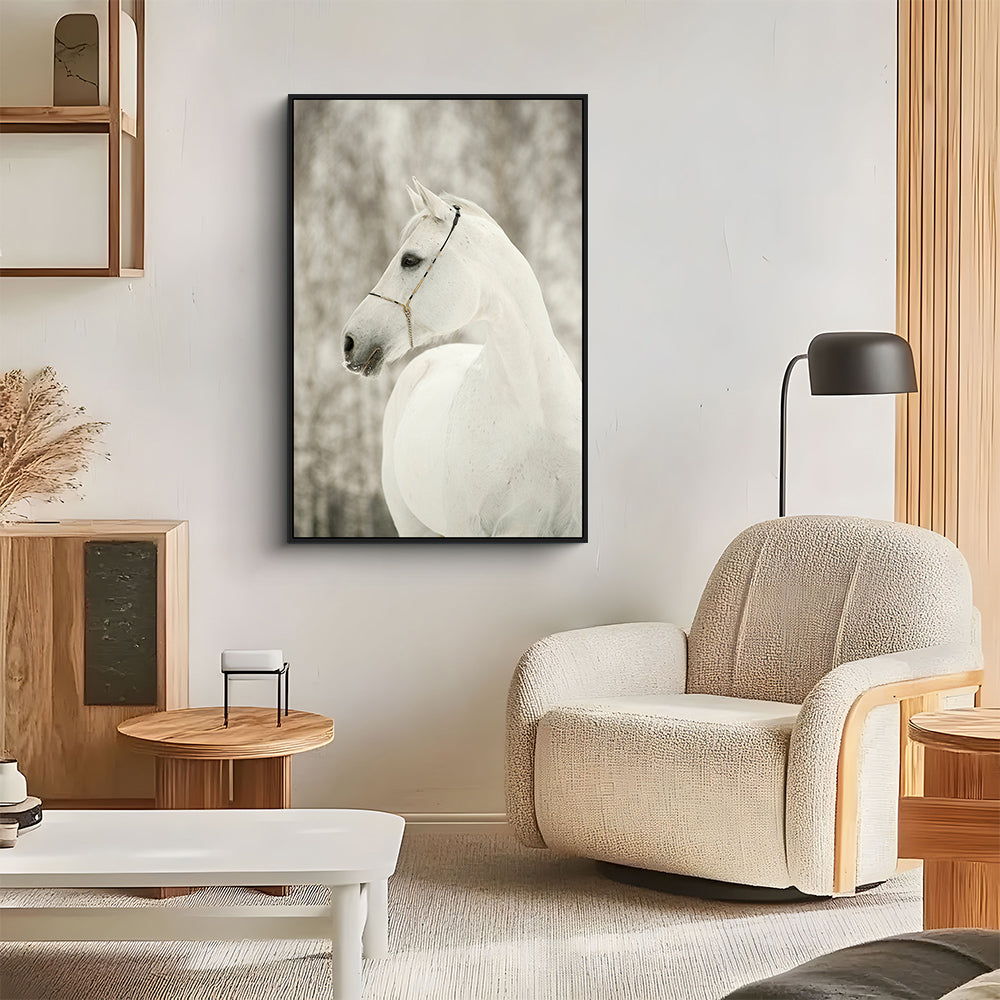 Majestic White Horse Canvas Wall Art