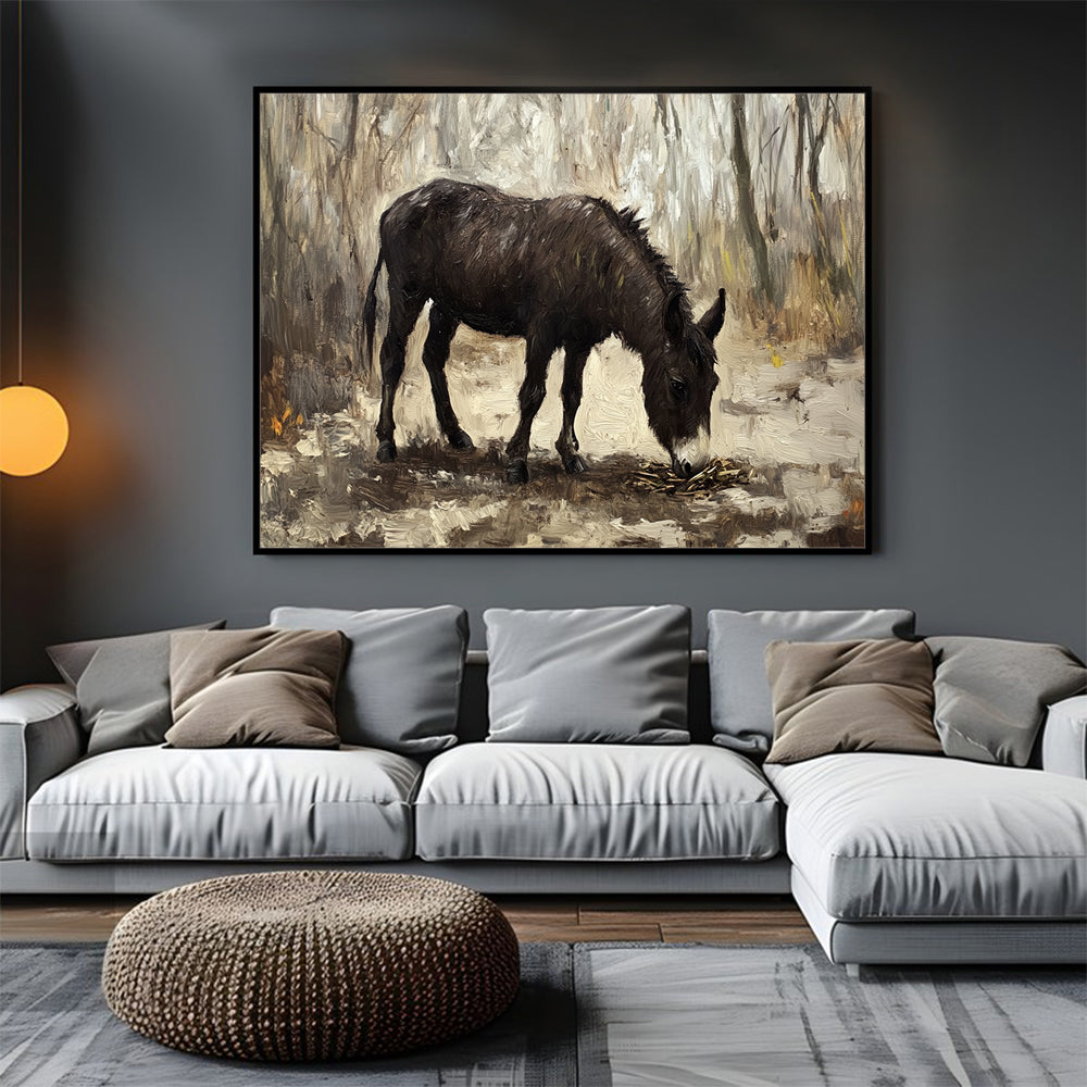 Rustic Donkey Canvas Wall Art