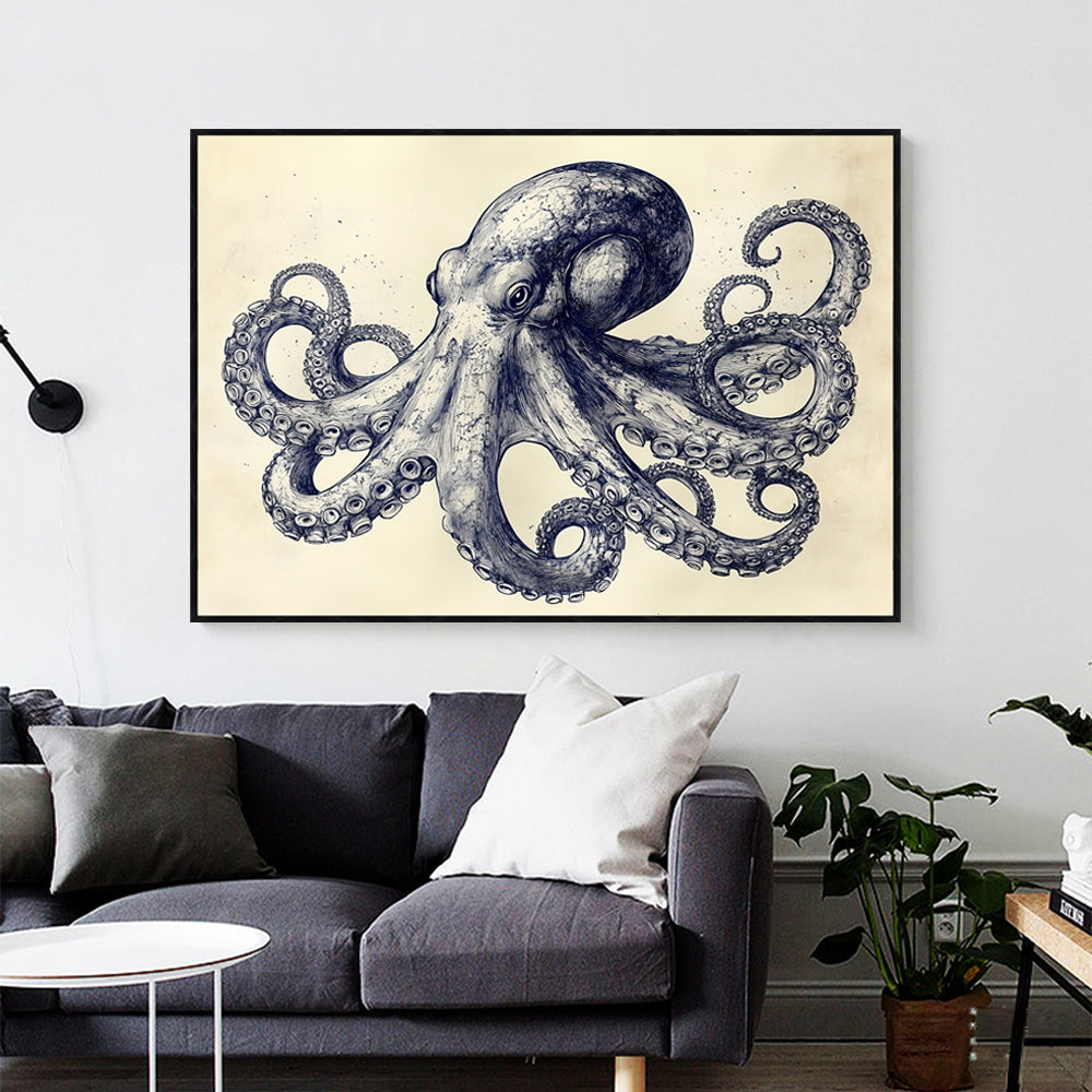 "Nautical Octopus" Canvas Wall Art