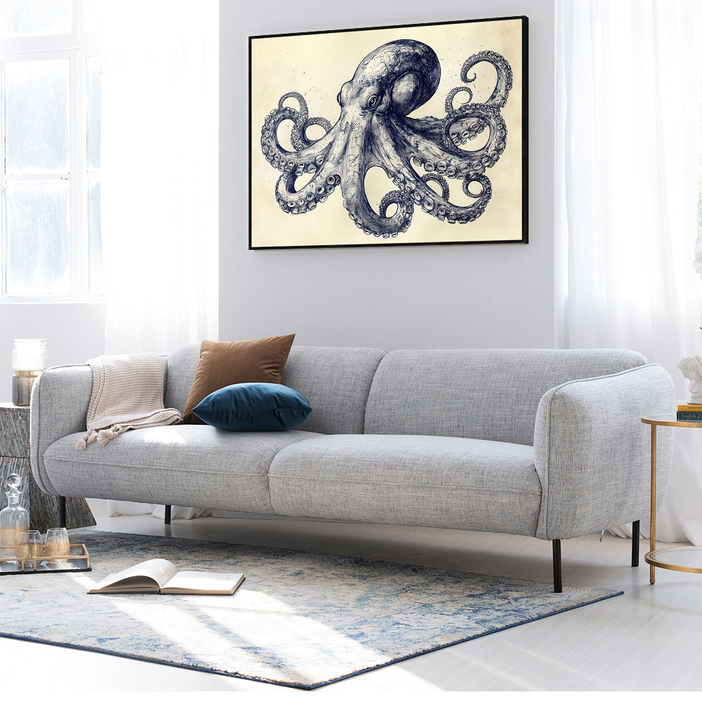 "Nautical Octopus" Canvas Wall Art
