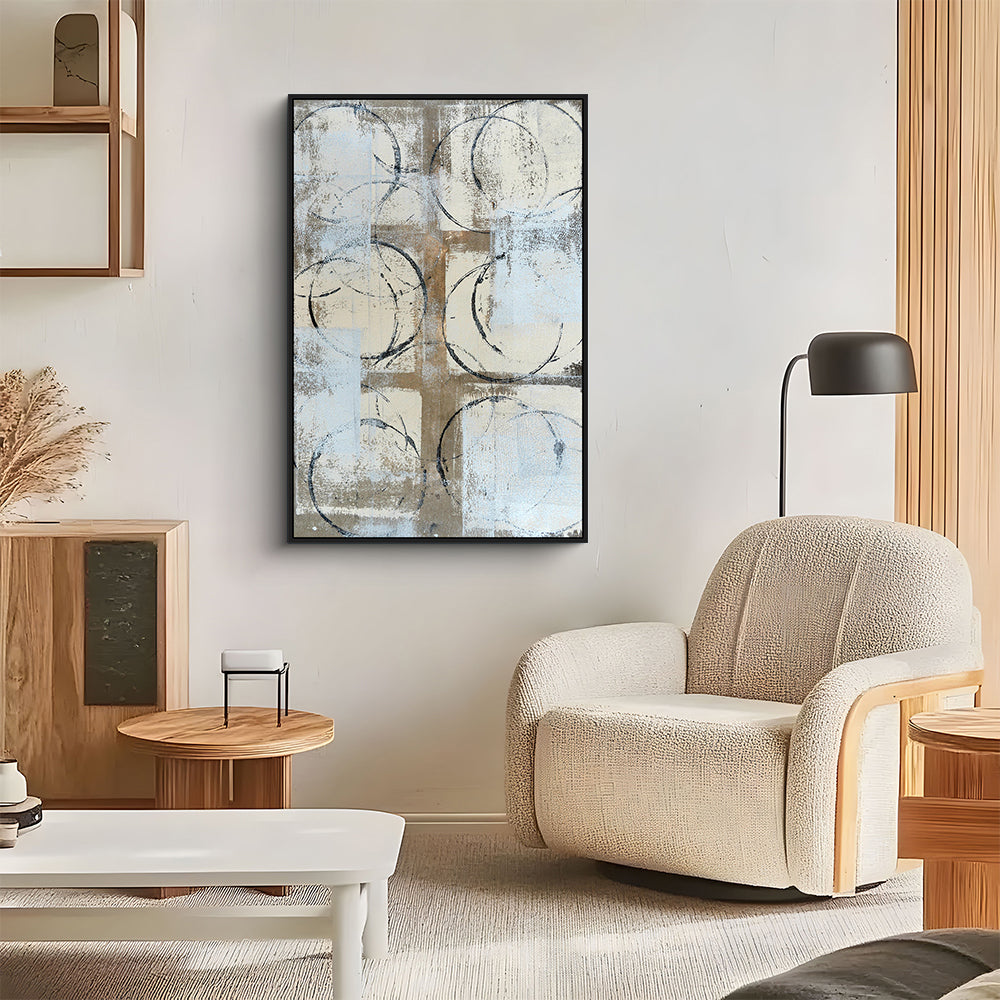Abstract Geometric Circles Canvas Wall Art