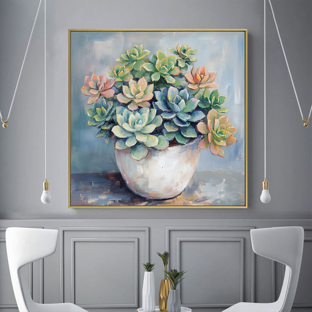 Elegant Succulent Canvas Wall Art