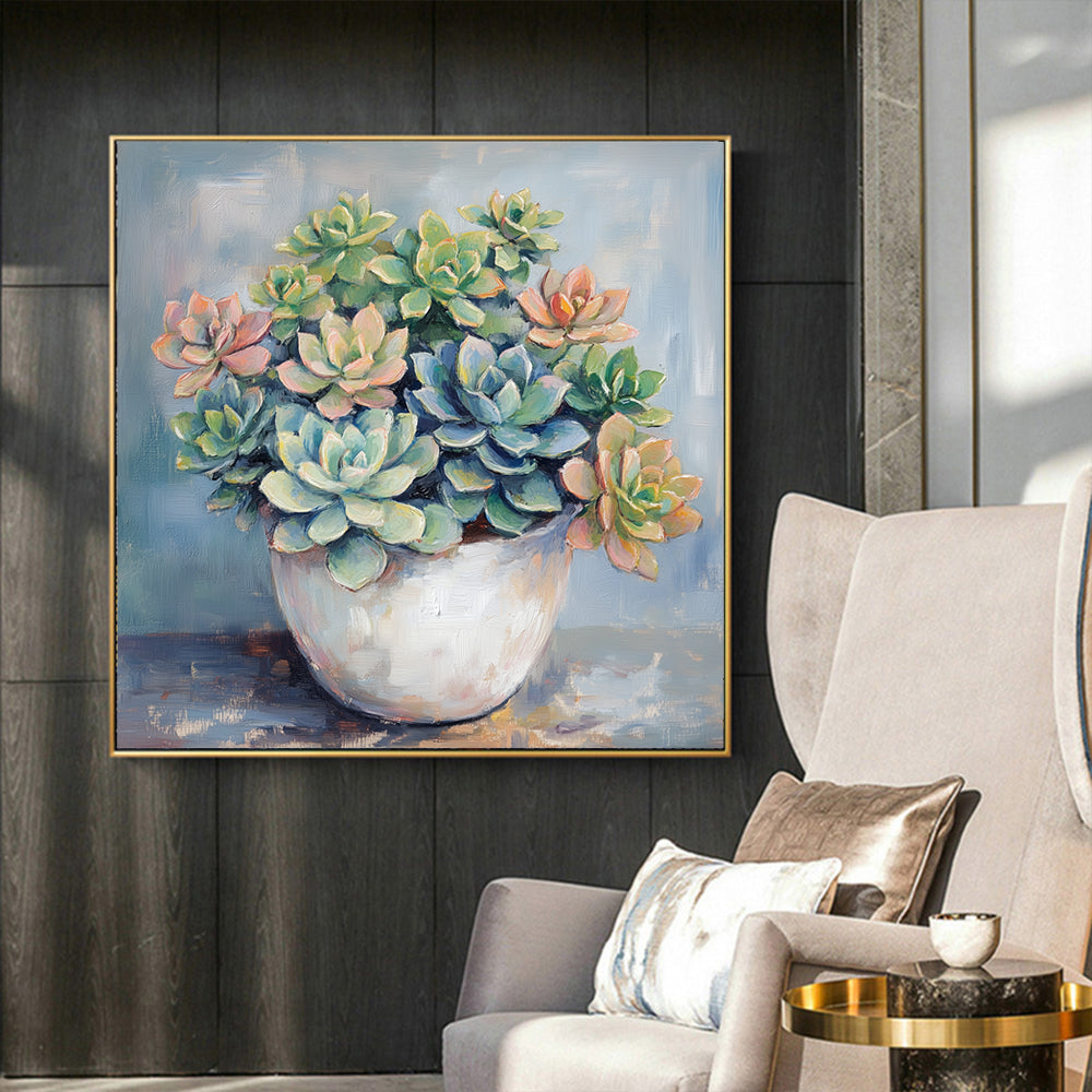 Elegant Succulent Canvas Wall Art