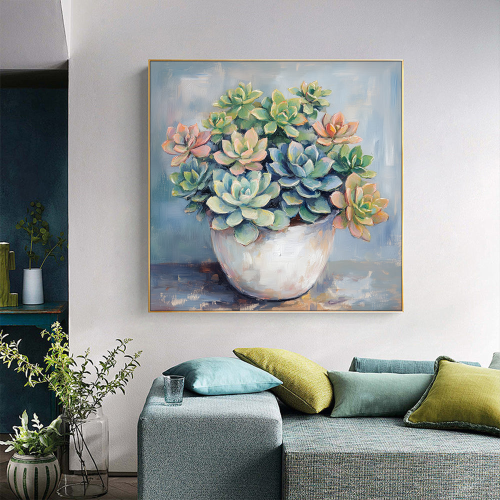 Elegant Succulent Canvas Wall Art