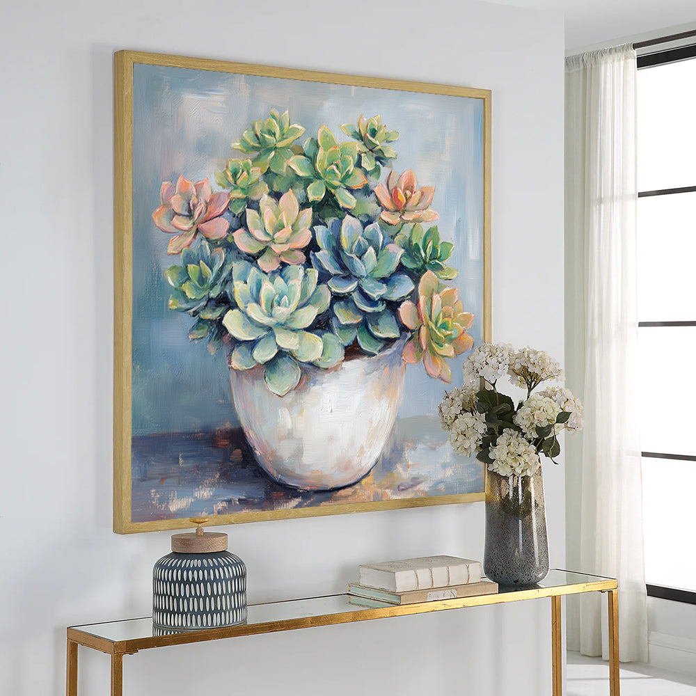 Elegant Succulent Canvas Wall Art