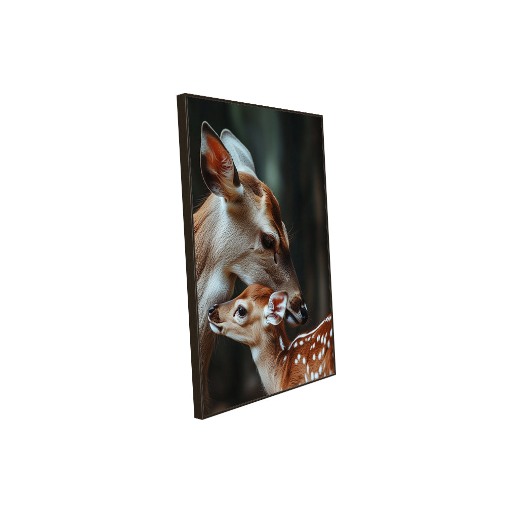 Gentle Bond: Deer and Fawn Canvas Wall Art