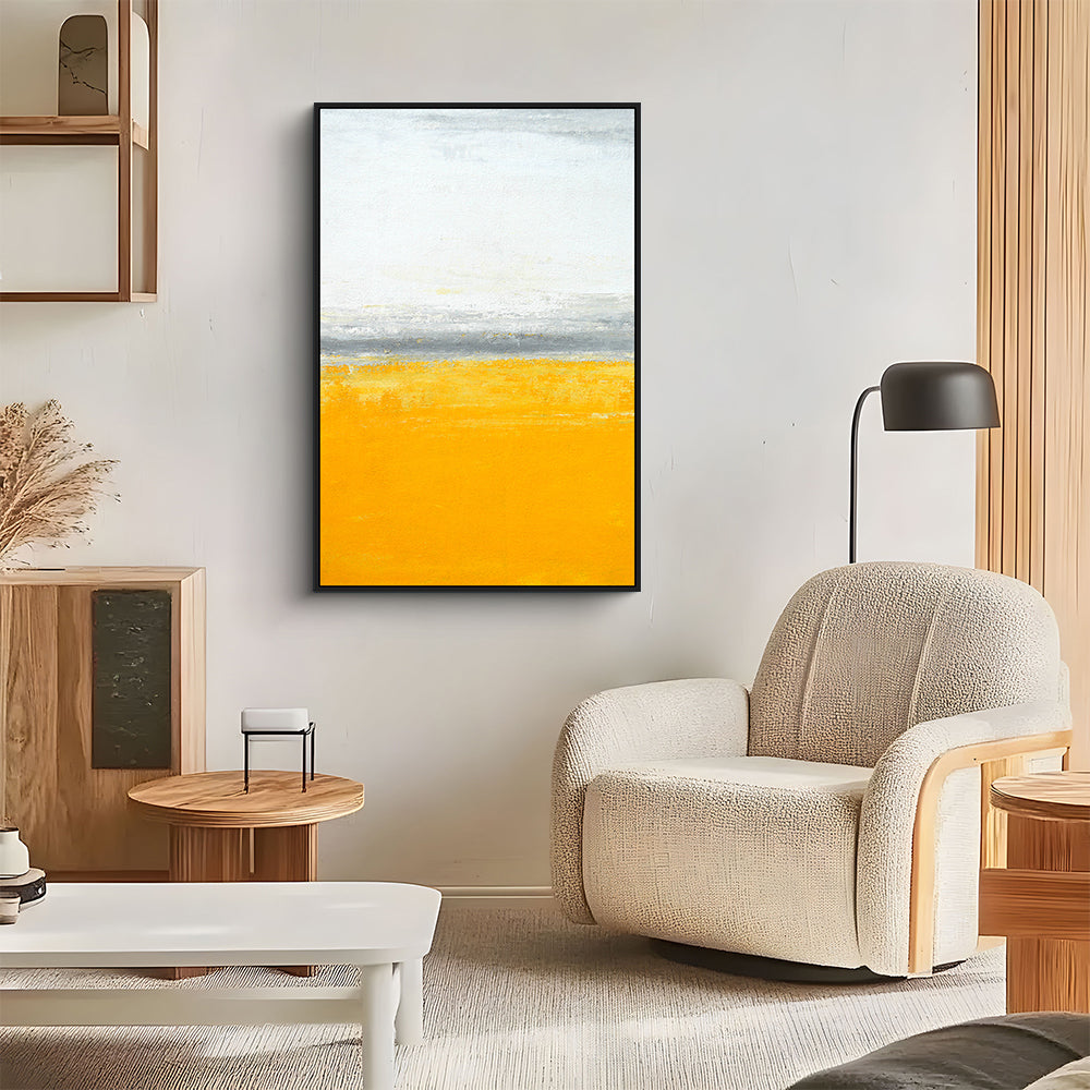 Golden Horizon Abstract Canvas Wall Art