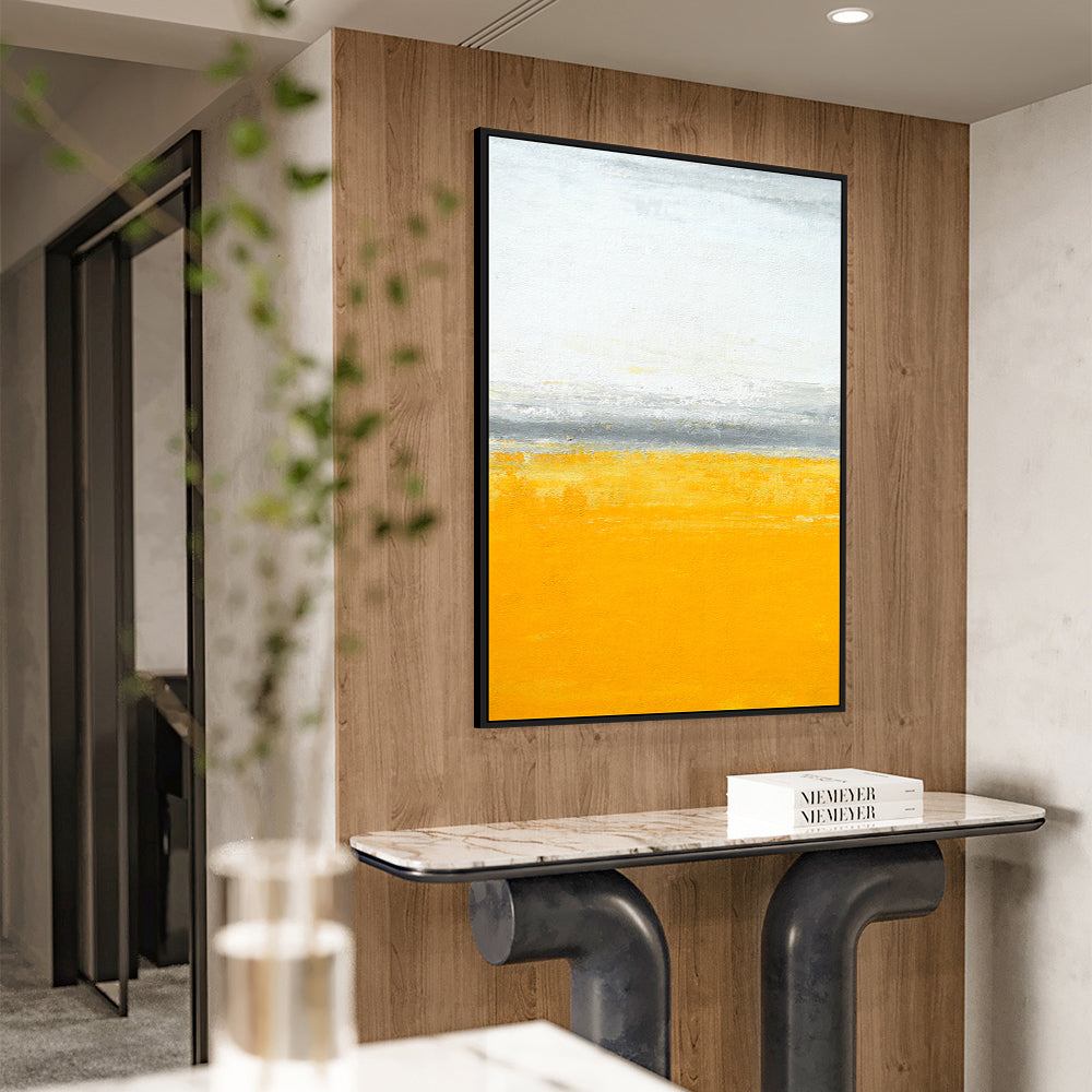 Golden Horizon Abstract Canvas Wall Art