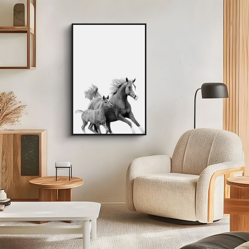 Graceful Mare and Foal Canvas Wall Art