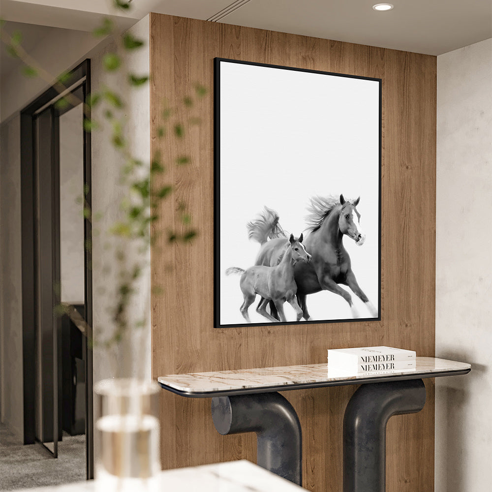 Graceful Mare and Foal Canvas Wall Art
