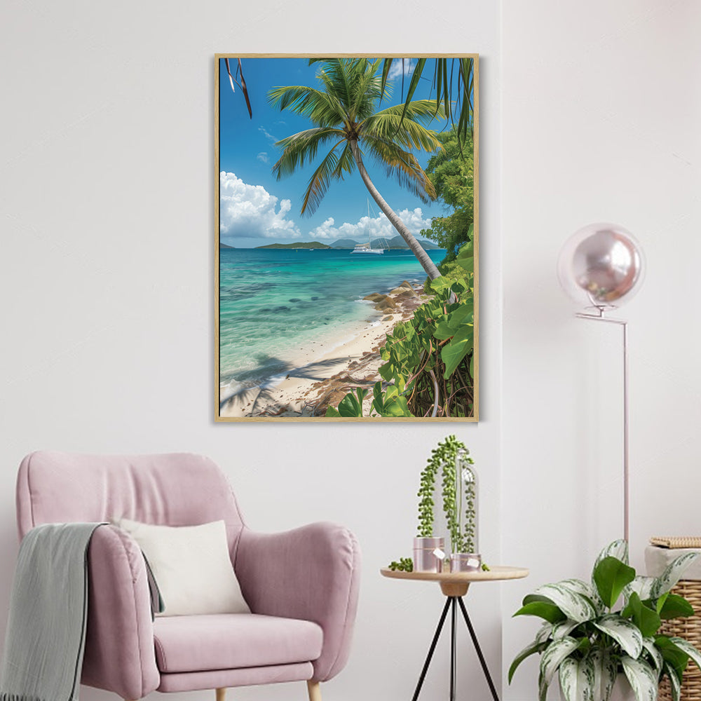 Tropical Beach Paradise Canvas Wall Art