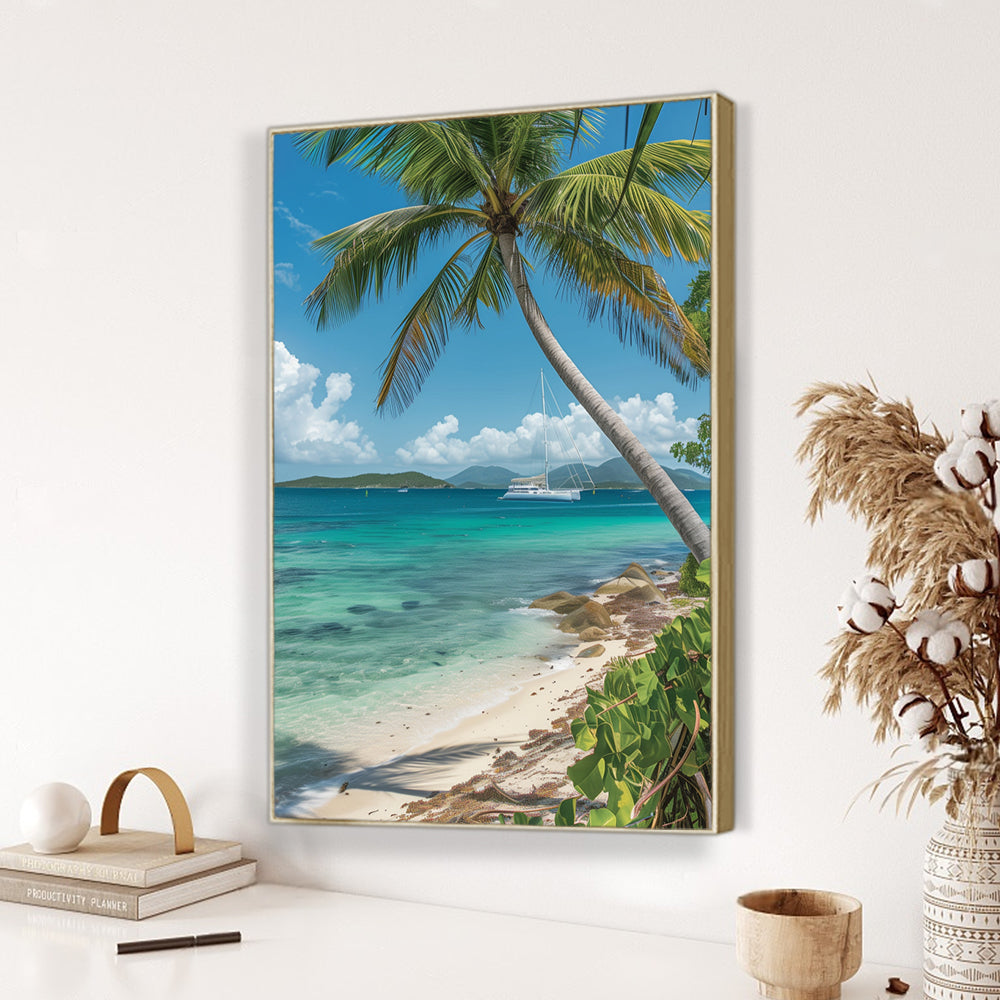 Tropical Beach Paradise Canvas Wall Art