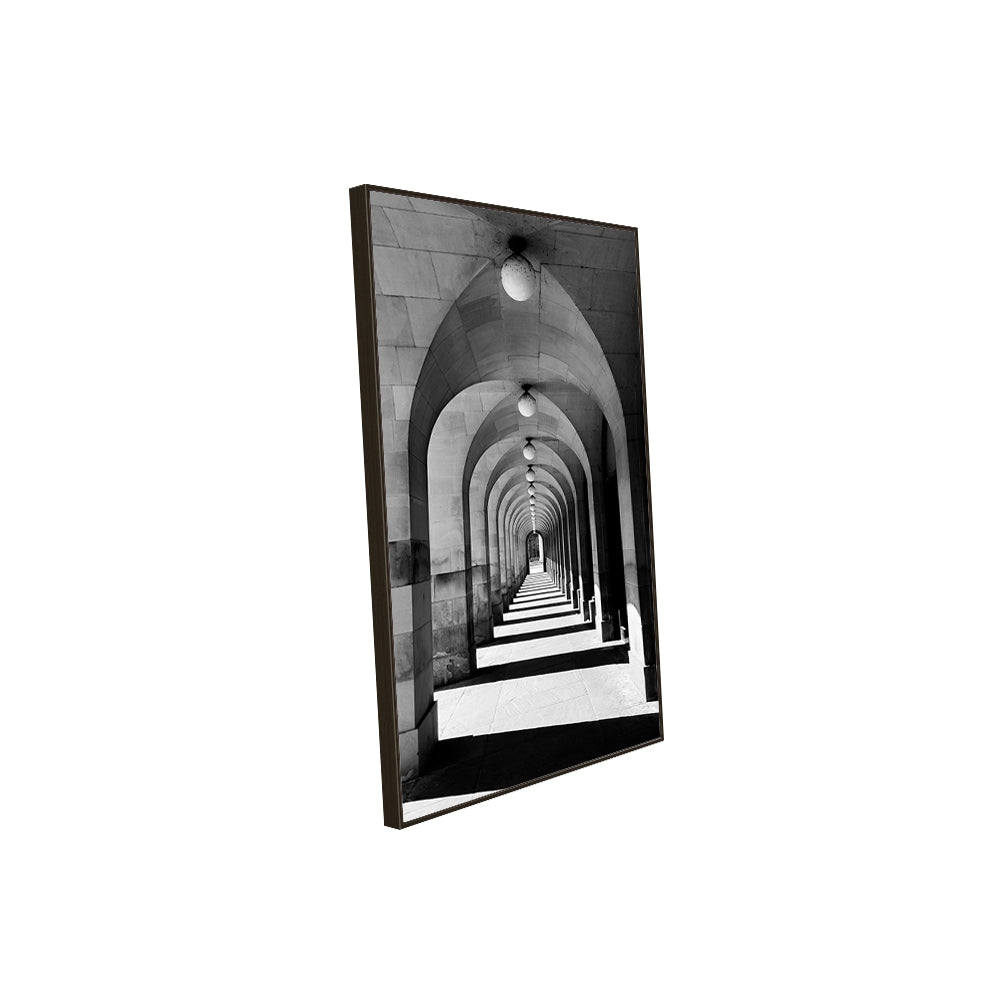 Endless Arches – Black And White Architectural Canvas Wall Art