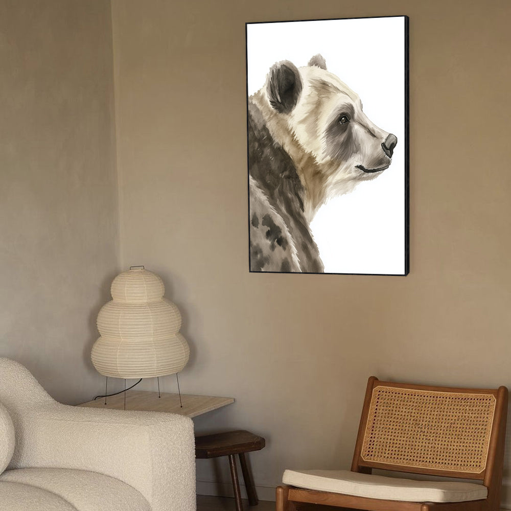 Elegant Bear Profile - Minimalist Canvas Wall Art