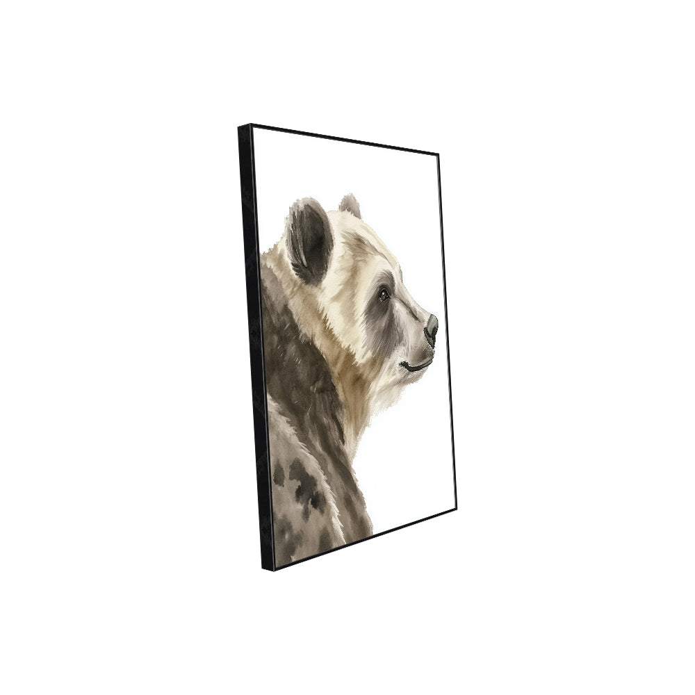 Elegant Bear Profile - Minimalist Canvas Wall Art
