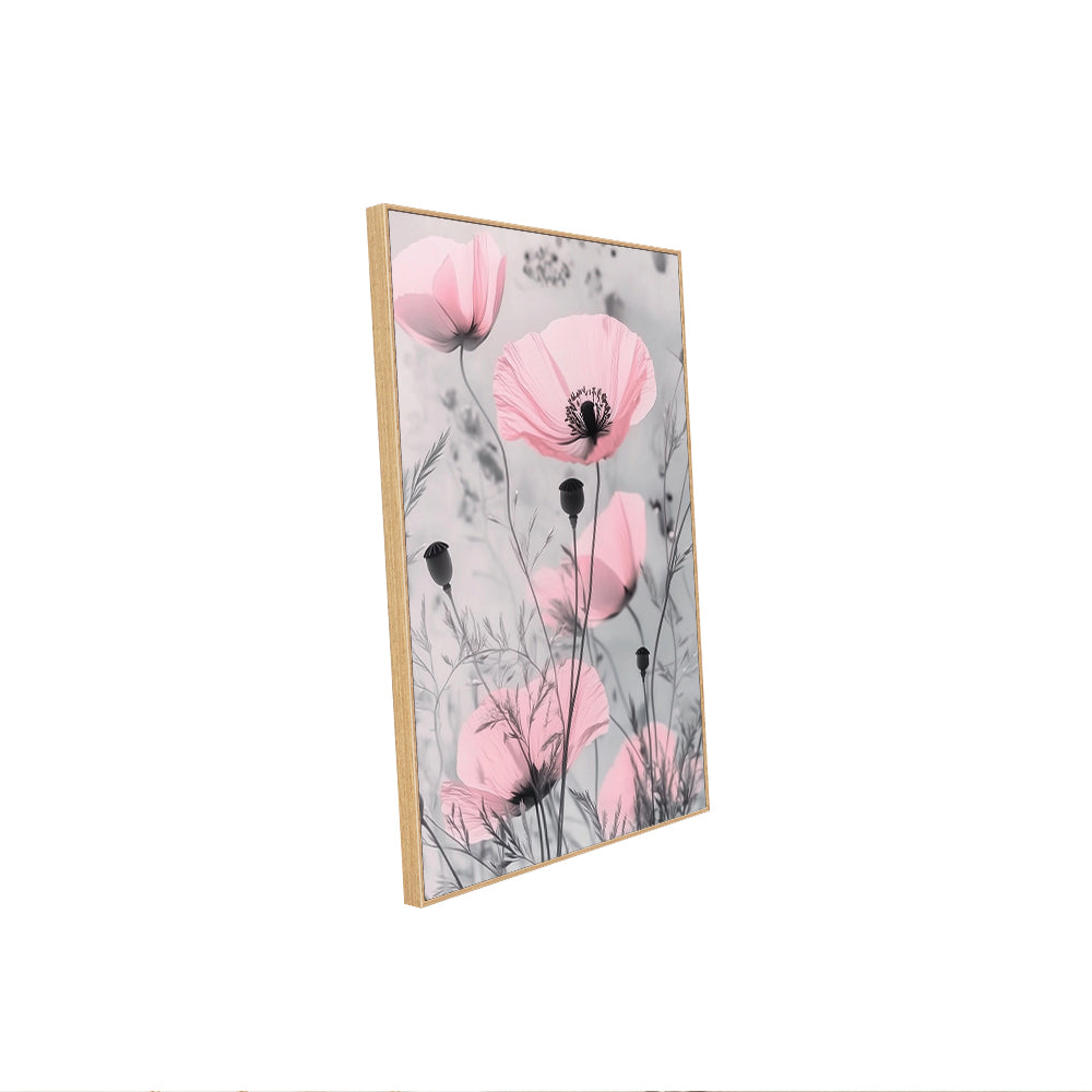 "Delicate Pink Poppies" – Graceful Elegance For Any Room - Canvas Wall Art