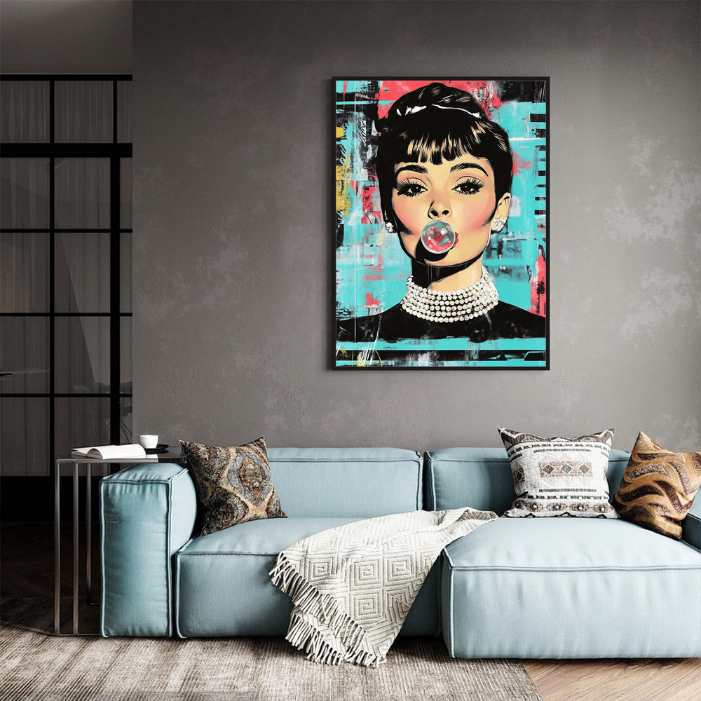 "Chic Pop Art Audrey" – Iconic Elegance Meets Modern Flair - Canvas Wall Art