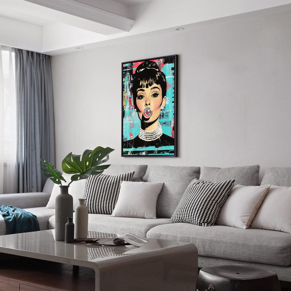 "Chic Pop Art Audrey" – Iconic Elegance Meets Modern Flair - Canvas Wall Art