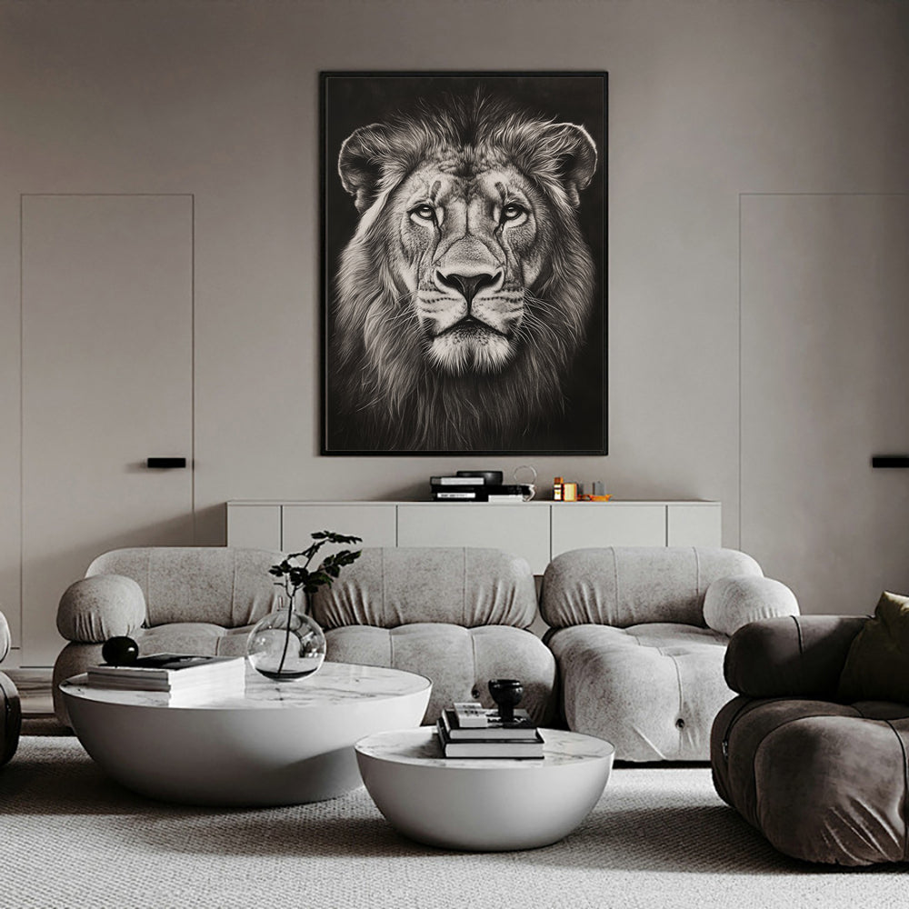 "Majestic Lion Portrait" – A Symbol Of Strength And Elegance -Canvas Wall Art