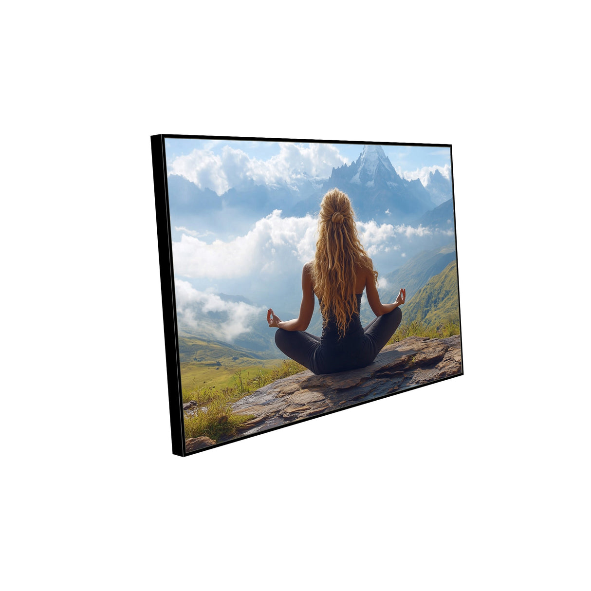 Serenity in Meditation - Mountain Retreat Canvas Wall Art