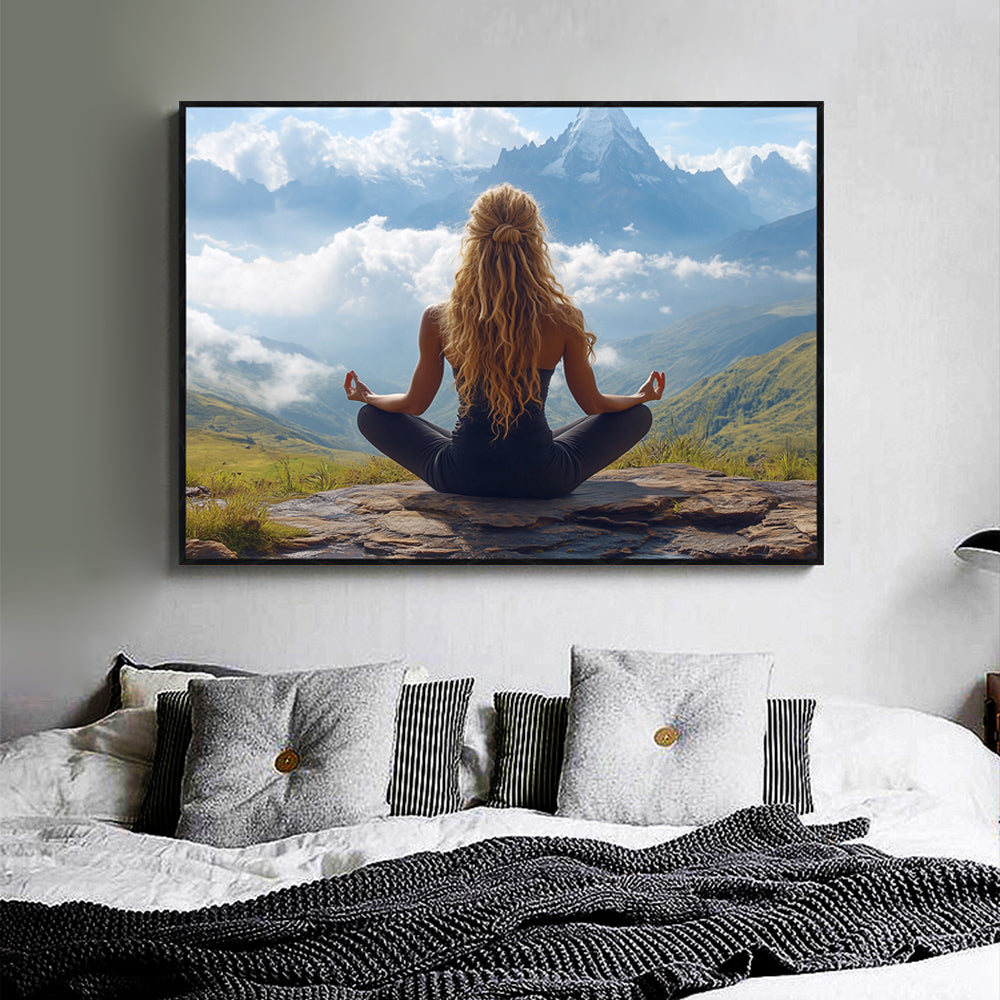 Serenity in Meditation - Mountain Retreat Canvas Wall Art