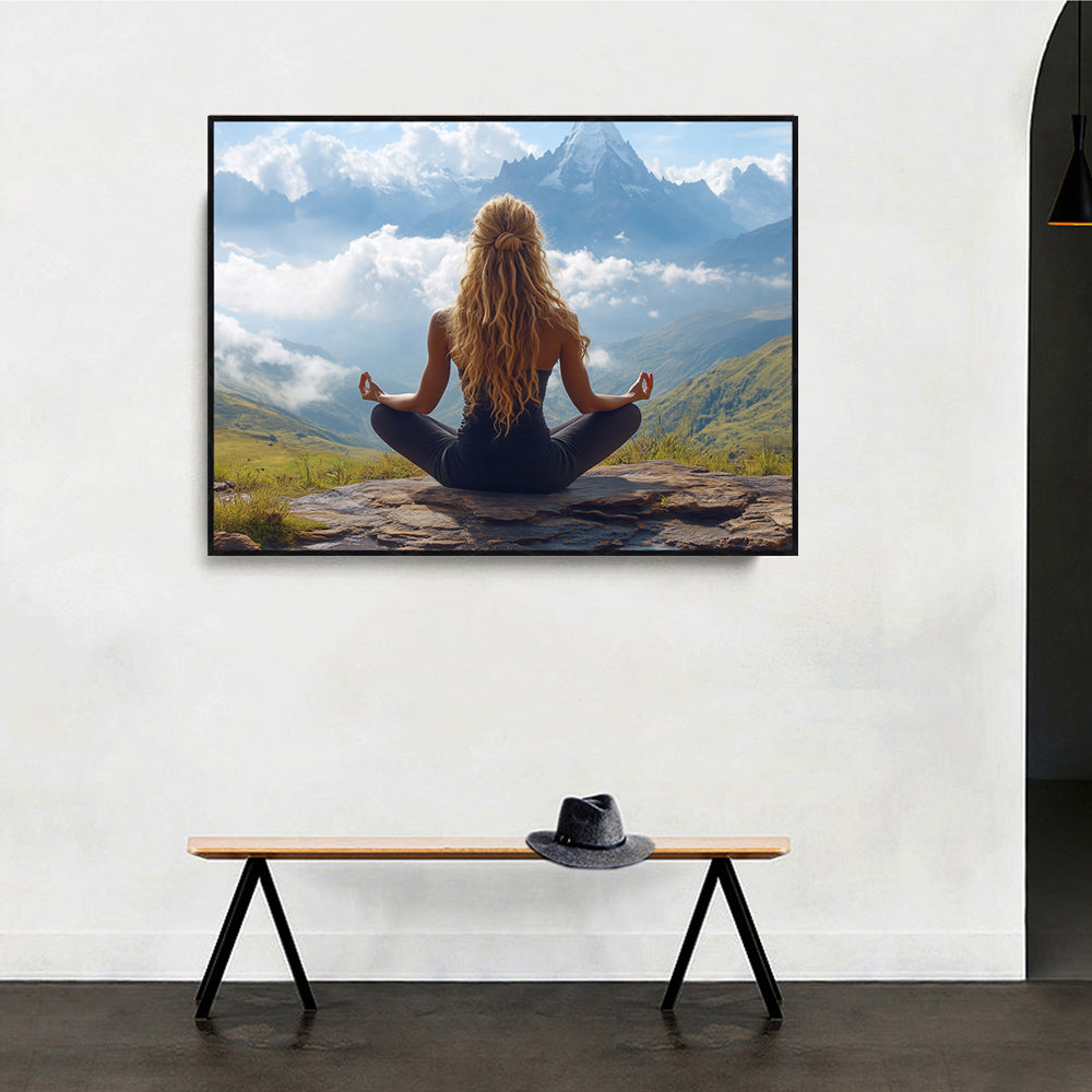 Serenity in Meditation - Mountain Retreat Canvas Wall Art