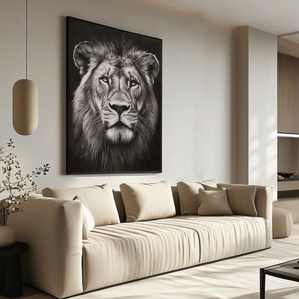 "Majestic Lion Portrait" – A Symbol Of Strength And Elegance -Canvas Wall Art