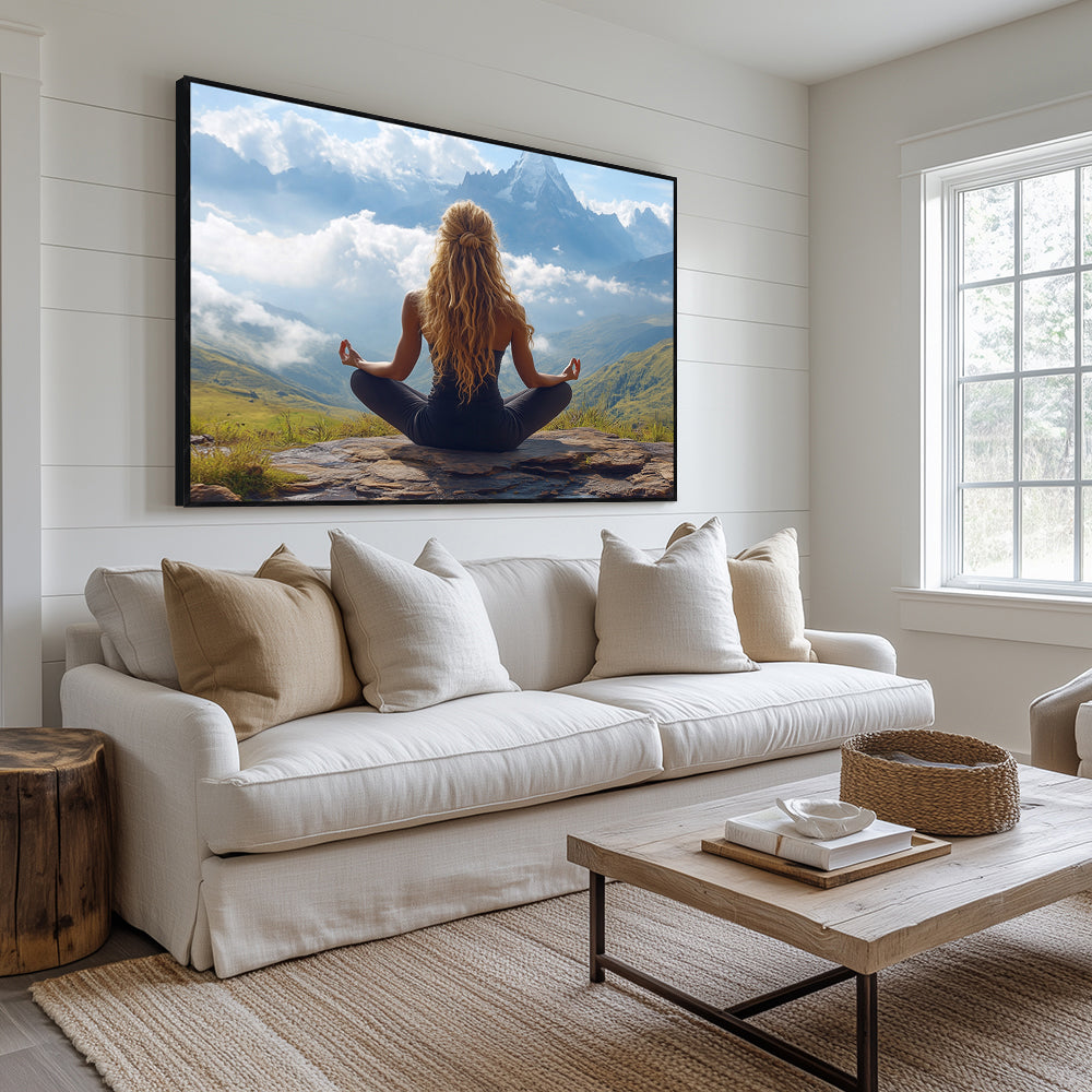 Serenity in Meditation - Mountain Retreat Canvas Wall Art