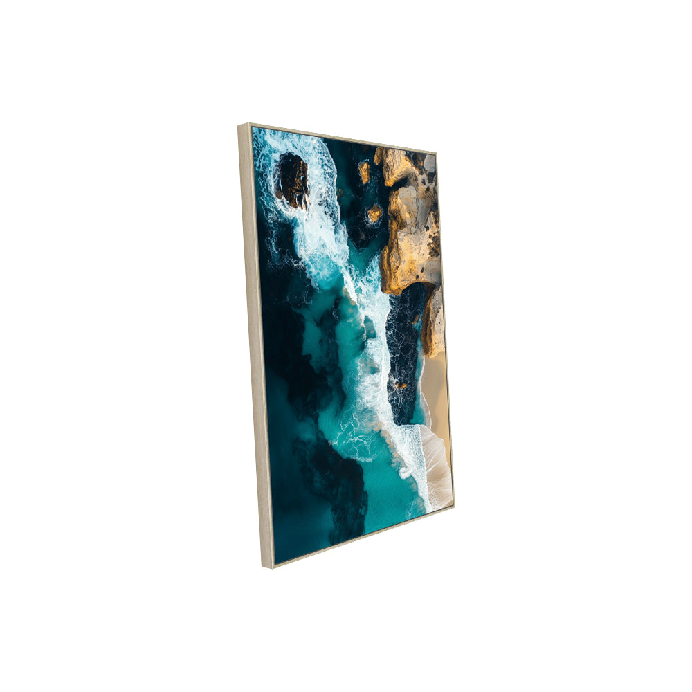 Ocean Waves Aerial Canvas Wall Art