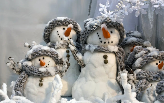 Cozy Snowman Family Canvas Wall Art