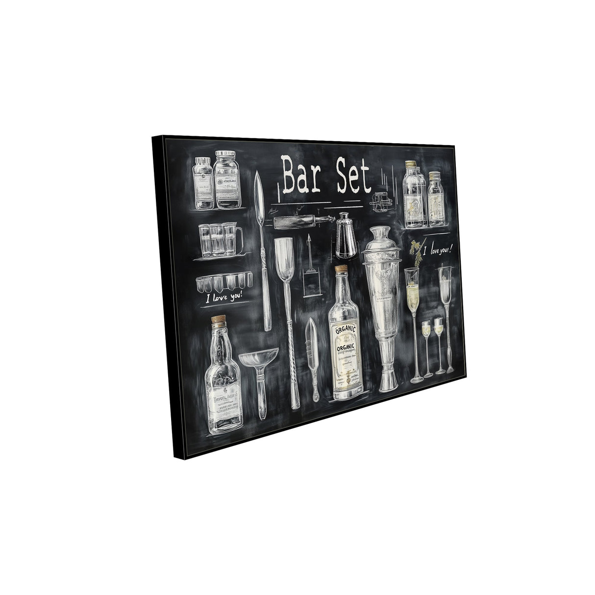 "Vintage Bar Essentials" Canvas Wall Art