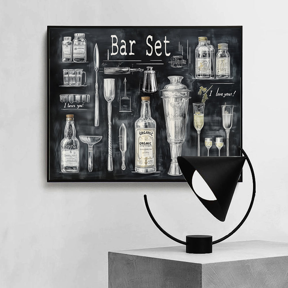 "Vintage Bar Essentials" Canvas Wall Art