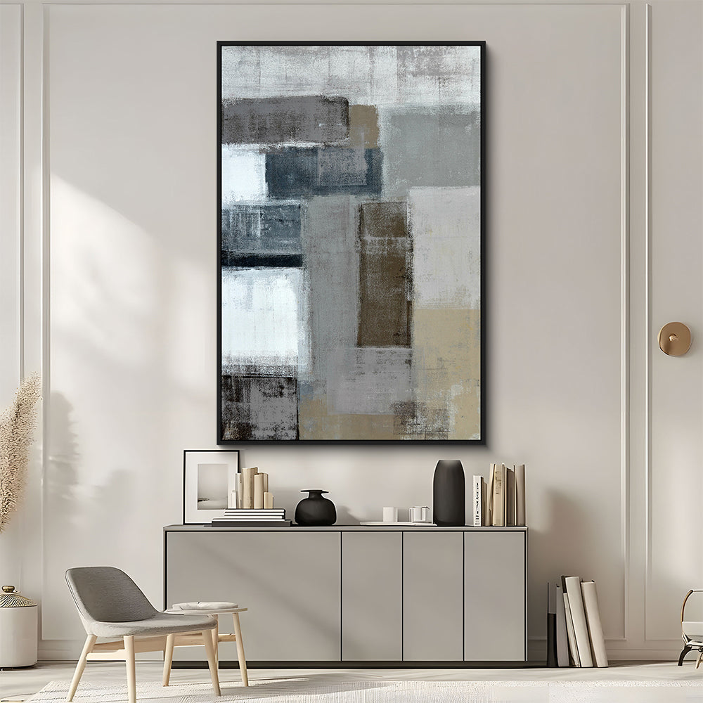 Abstract Geometric Blocks Canvas Wall Art