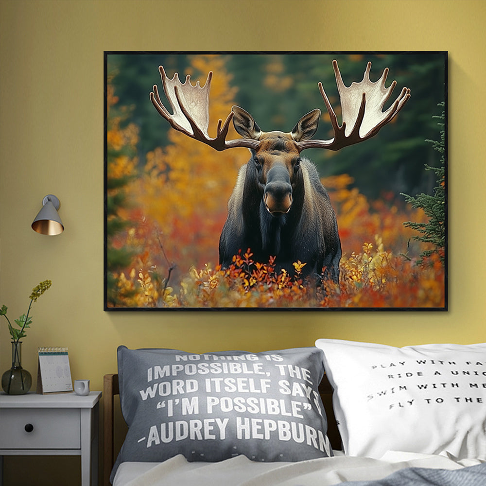 "Majestic Moose in Autumn" Canvas Wall Art