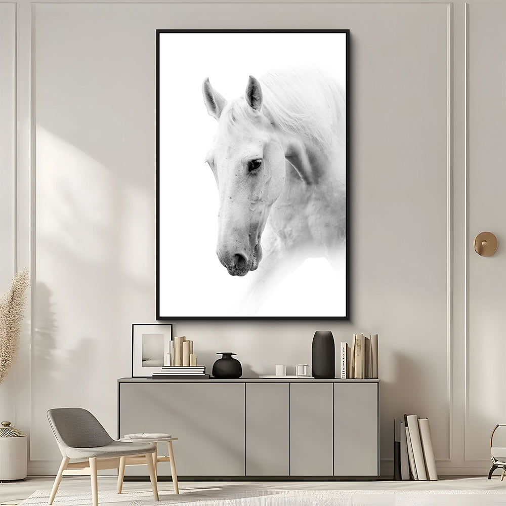 Majestic White Horse Canvas Wall Art
